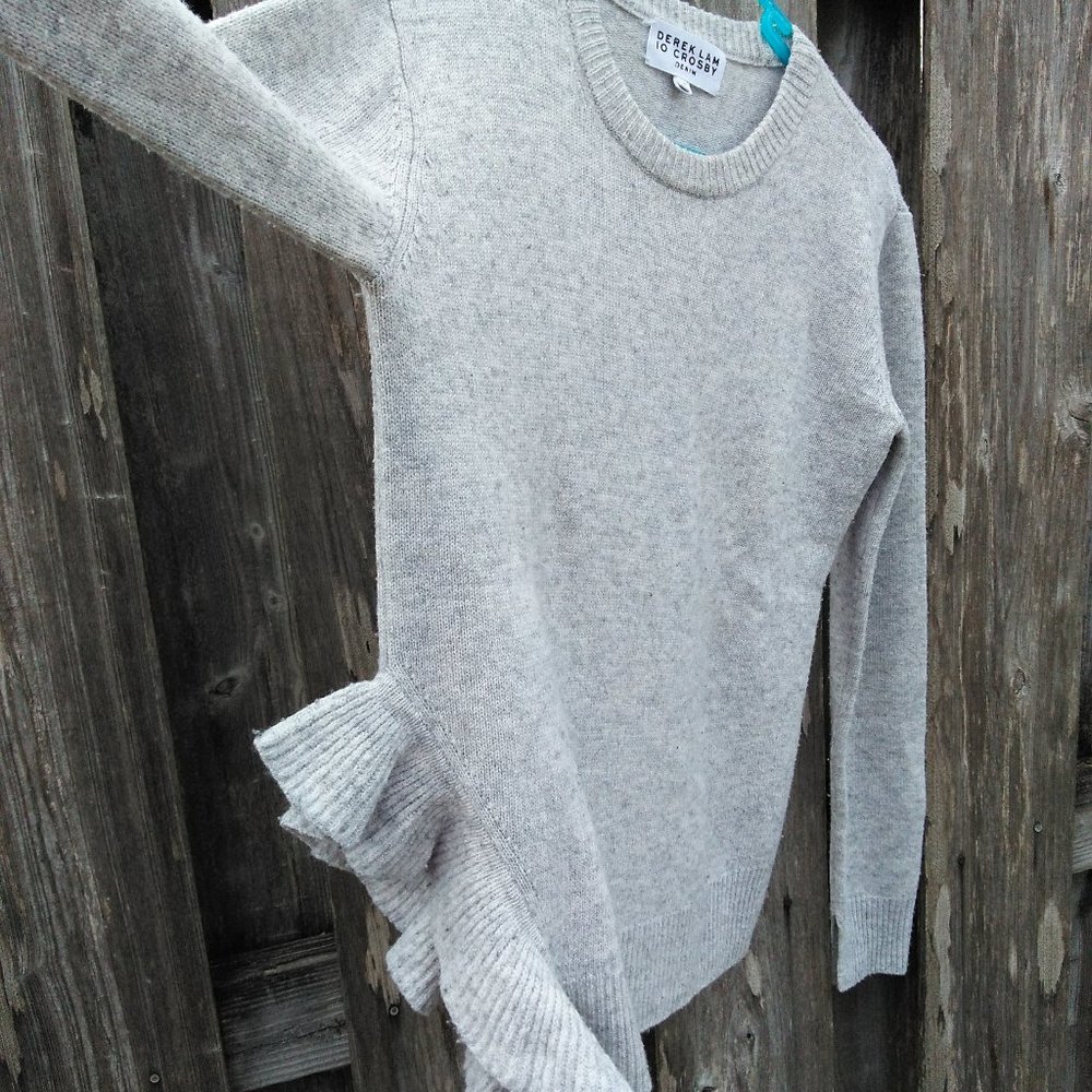 Derek Lam 10 Crosby denim Ruffle asymmetrical sweater